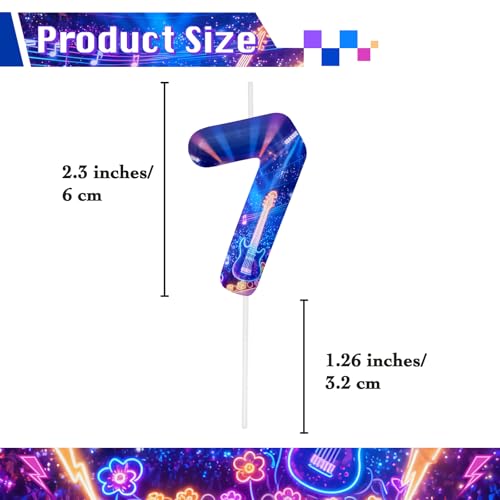 Image of Blue Number 7 Birthday Candles, Cartoon Themed Cake Toppers for Boys Girls Cake Decorations, Birthday Decorations Party Supplies, Number Candles for Party Decor