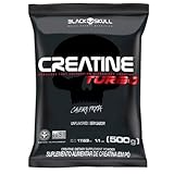 Creatina Turbo 500g Black Skull | Creatina com Máxima Absorção | Suplemento em Pó Refil (1 Refil de 500g)