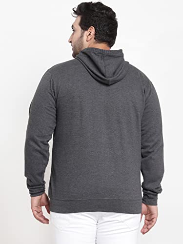 Image of Scott International Men's Solid Cotton Hoodies for Men Sweatshirt for Men Gym Warm Travel Hoodies for Men Pullover Hoodies for Boys Stylish Winter Wear with Hood and Pockets Zipper Hoodie Charcoal