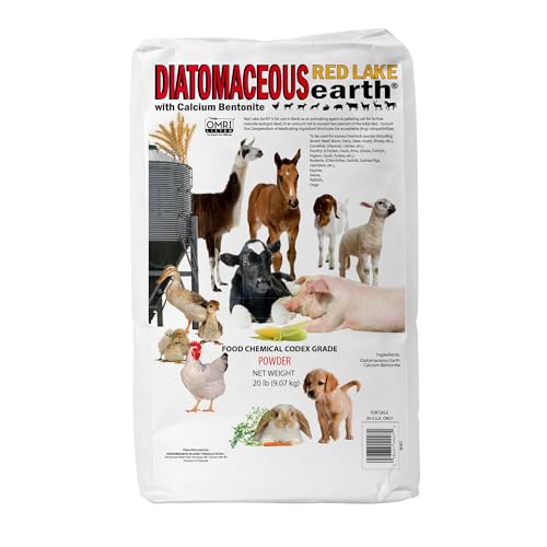 Progressive Planet Red Lake Earth Animal Feed Additive 20Lbs - Natural Diatomaceous with Calcium Bentonite for Poultry & Livestock - Prevents Caking Improves Feed Flow & Maintains Fresh Feed