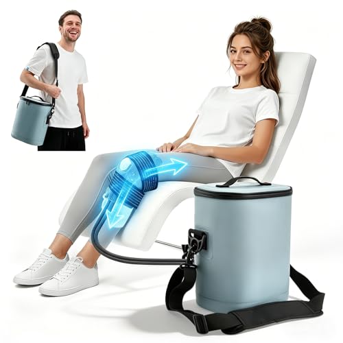 Cold Therapy Machine 15 QT Ice Machine for Knee After Surgery Portable Cryo Cuff Knee Ice Pack with 5 Flow Levels & Timer Cryotherapy Freeze Kit for Shoulder/Ankle/Back/Leg Pain Relief ACL Recovery