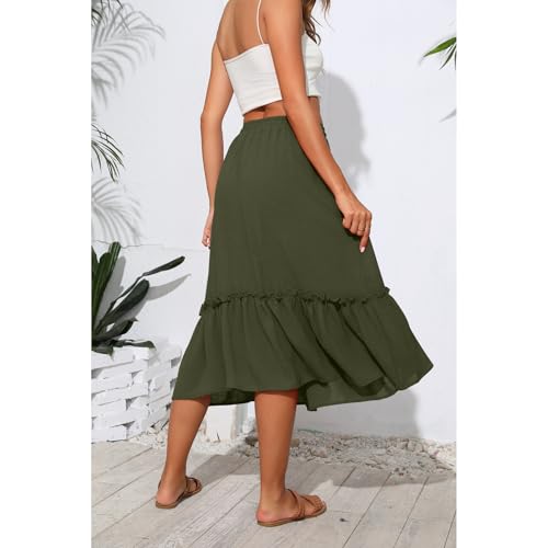 Image of Witsmile High Waist Tiered Skirts for Women Flowy Skirts for Women Long Length with Pockets 2026 Fashion Trendy