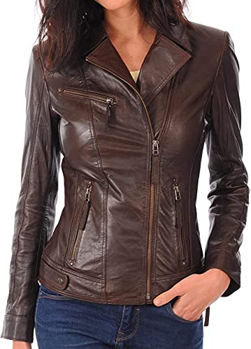 Women Leather Jacket - Lambskin Winter Vintage Motorcycle Biker Jacket, Moto Riding & Racing Jackets