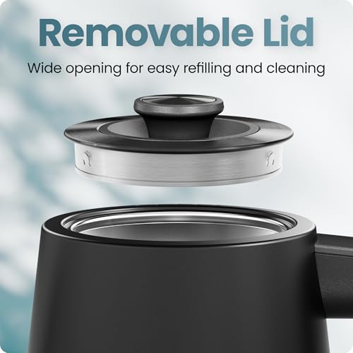 Image of Chefman Gooseneck Electric Kettle, 0.8L Pour Over, Black | One-Touch Operation, Boil-Dry Protection, Auto Shut-Off, Ultra-Fast Hot Water Boiler, For Coffee and Tea