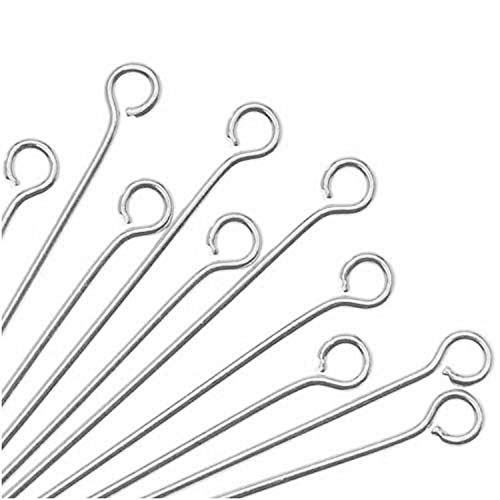 Beadaholique EP/200S 50-Piece Open Eye Pins, 21-Gauge, 2-Inch, Silver