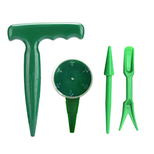 cozyou 4 Pack Adjustable Hand Hold Sowing Seeds Dispenser Seedlings Dibber and Widger Hole Puncher Garden Hand Tool Sets