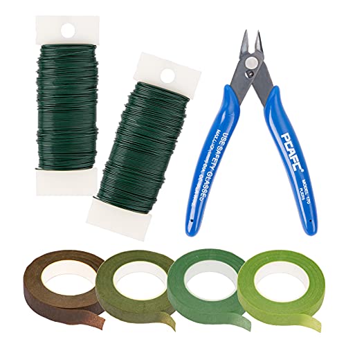 MACTING Floral Arrangement Kit, 7pcs Floral Tools with Floral Tapes Wire Cutter Paddle Wire 22 Gauge for Bouquet Stem Wrap Florist Craft Projects