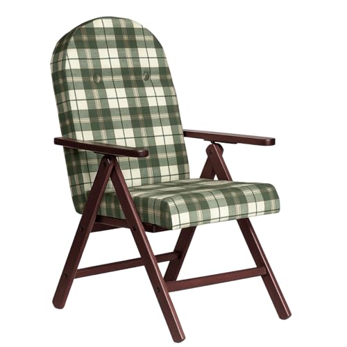 PALUPLUS Poltrona Reclinabile Campania, Misura 60x67x106 cm, Schienale Regolabile in 4 Posizioni, Struttura e Braccioli in Legno di Faggio, Sedia per casa, Portata 110Kg -191C (Verde Scozzese)