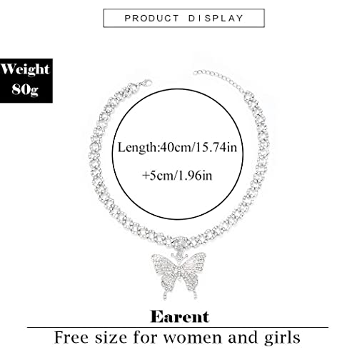 EARENT Butterfly Necklaces Jewelry Rhinestone Crystal Choker Chain for Women4