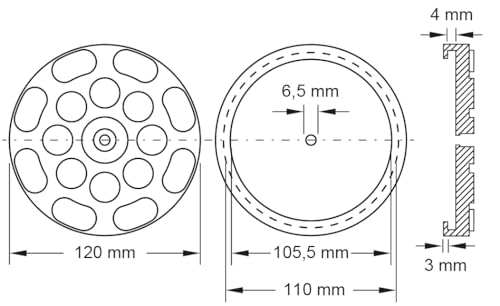 KS Tools 160.0475 Gummiteller 13 für J.A. Becker/ATH/Hofmann/Hermann Hebebühnen, Ø 120 mm