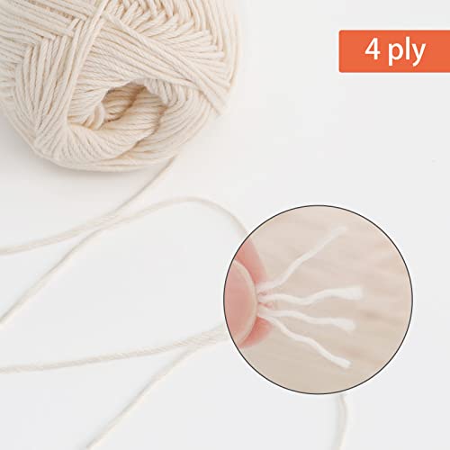 Pretty Jolly 4 Skeins Soft Baby Yarn, 100% Cotton, Crochet & Knitting, 4 Ply, Fingering Weight - Image 3