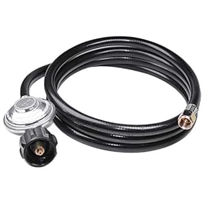 DOZYANT 8 Feet Universal QCC1 Low Pressure Propane Regulator Grill Replacement with 8 FT Hose for Most LP Gas Grill, Heater and Fire Pit Table, 3/8 inch Female Flare Nut