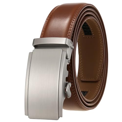 Men's Solid Color Leather Belt 3.5Cm Automatic Buckle Suitable For Business Belt