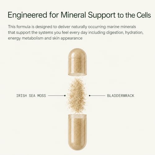 Dr. Sebi's Sea Moss & Bladderwrack Capsules (88 ct, 1,250mg) — view 4