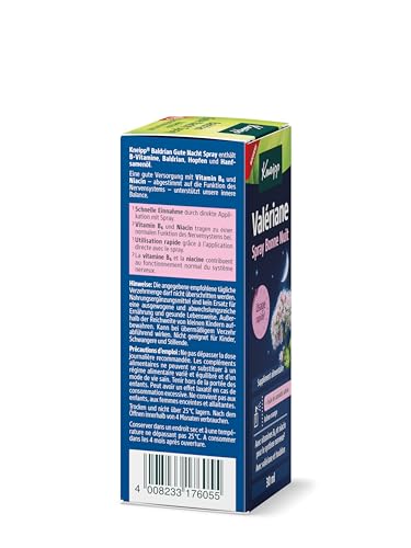 Kneipp Baldrian Gute Nacht Spray - mit Cannabis Sativa Öl - Orangen-Geschmack - 30ml