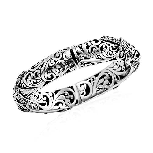 Shop Lc Bali Legacy 925 Sterling Silver Bangle Cuff Bracelet For Women Jewelry Gifts Size 6.5" 62.5 Grams Engagement Anniversary Wedding Promise Birthday Gifts #TOP3
