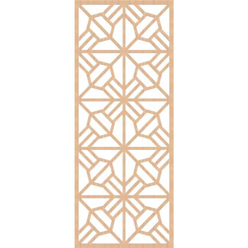 Image of 29 3 /8 inchW x 74 3 /8 inchH x 3 /8 inchT Auburn Decorative Fretwork Wood Wall Panels, Hickory