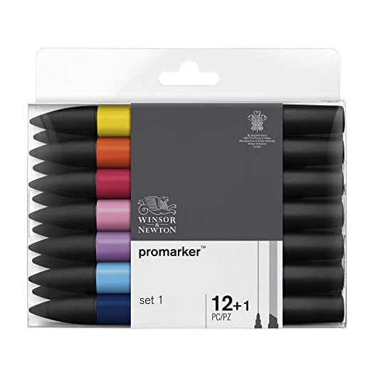 Winsor & Newton - Set de Rotuladores ProMarker, 12 + 1 Unidades, Set 1, Colores Surtidos
