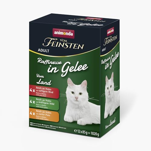 animonda Vom Feinsten Adult Raffinesse Katzenfutter in Gelee, Mixpack vom Land (12 x 85 g), Nassfutter mit Taurin und Vitamin D3, ohne Zusatz von...