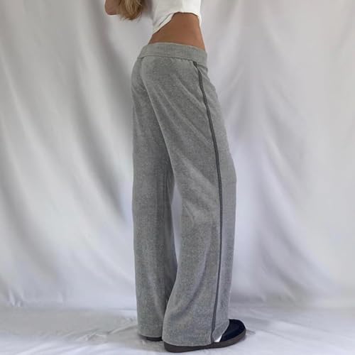 Grey Wide Leg Sweatpants Drawstring Waist Loose Fit Long Pants Y2K Aesthetic Casual Streetwear Lounge Trousers 6