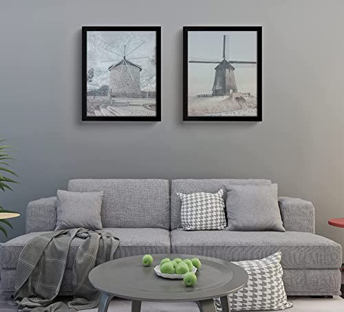 Image of Golden State Art, 20x24 Wooden Picture Frame with Tempered Glass - Wall Mounting (Black), Set of 4