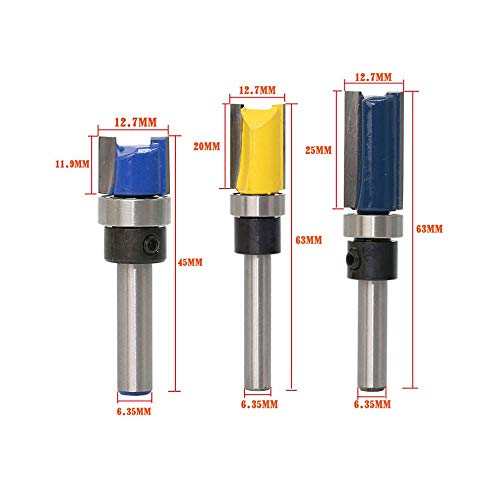 Fresa a Gambo Diritto, 3 Pezzi Fresa per