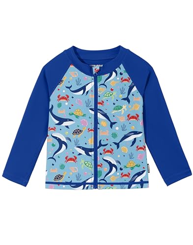 Image of Toddler Boys Swim Shirts Rash Guard Long Sleeve UPF 50+ Sun Protection