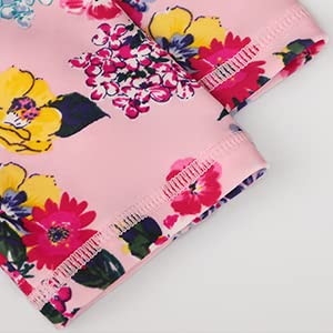 Julysand Toddler Girls Pink Flowers Sunsuit with Zipper Short Sleeve Shorts One Piece Swimsuit 2 Piece Islamic muslimswimwear4