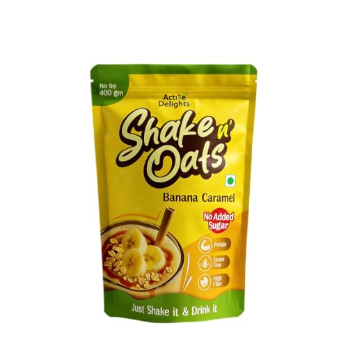 Active Delights Shake n' Oats Banana Caramel | High Protein Oats Drink | 400g