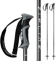 Bastões de esqui downhill composto grafite 16,0 Zipline Blurr – Leve, durável, Freeride All-Mountain, aderência ergonômica, ideal para esqui em todas as montanhas - Escolha do medalhista de ouro David