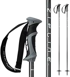 Bastões de esqui downhill composto grafite 16,0 Zipline Blurr – Leve, durável, Freeride All-Mountain, aderência ergonômica, ideal para esqui em todas as montanhas - Escolha do medalhista de ouro David