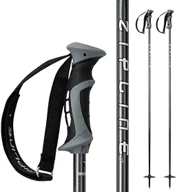 Bastões de esqui downhill composto grafite 16,0 Zipline Blurr – Leve, durável, Freeride All-Mountain, aderência ergonômica, ideal para esqui em todas as montanhas - Escolha do medalhista de ouro David