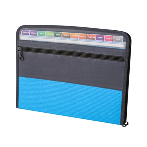 Hoement 対応ファイルフォルダー ダブルジッパー付き 書類整理用多収納ケース オフィス 学生 出張向け耐久ファイルバッグ ランダムカラー