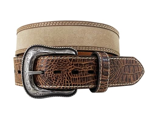 ROPER Western Belt Mens Suede Inlay Antique Buckle Leather 8665500