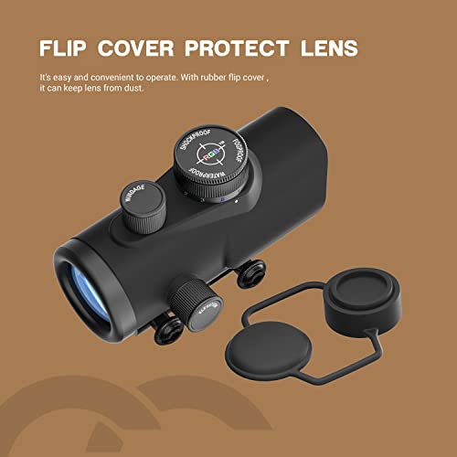 ESSLNB Red Dot Sight Scope Red Green Blue 3 Brightness Settings Rifle Scope with 11mm/20mm Picatinny Rail Mount and Protector Covers for Hunting - Image 5