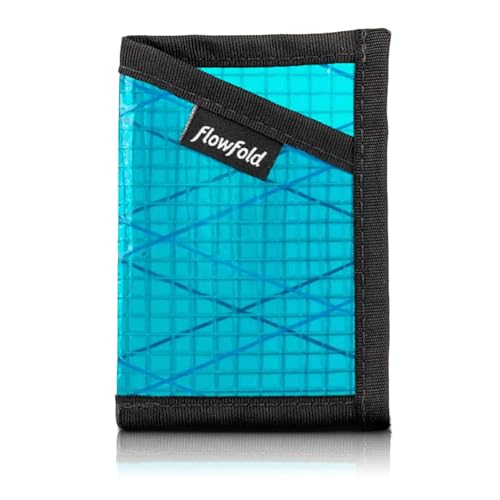 Image of Flowfold Recycled Sailcloth Minimalist Card Holder Wallet | Slim and Durable with Cash pocket and Credit Card Slot | Minimalist Wallet Made in USA Holds 6-8 Cards
