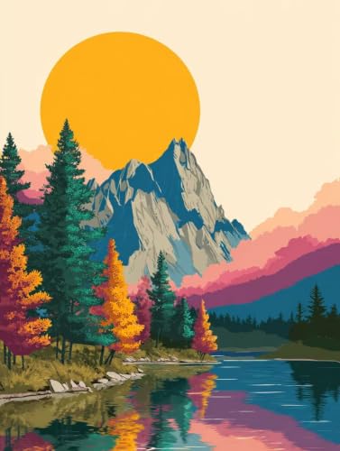 Pintura Acrílica para Adultos sin Estrés | Cuadros para Pintar por Números 60x80cm