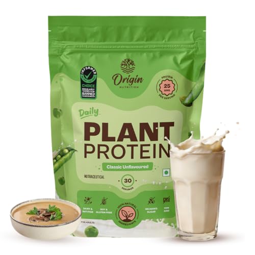 Image of Origin Nutrition 100% Natural Plant Based Protein Powder, 975 gm, Ranked Best Vegan Protein, European Pea Protein Isolate & Pumpkin Seed, Unflavoured with 25g per Protein Per Serve
