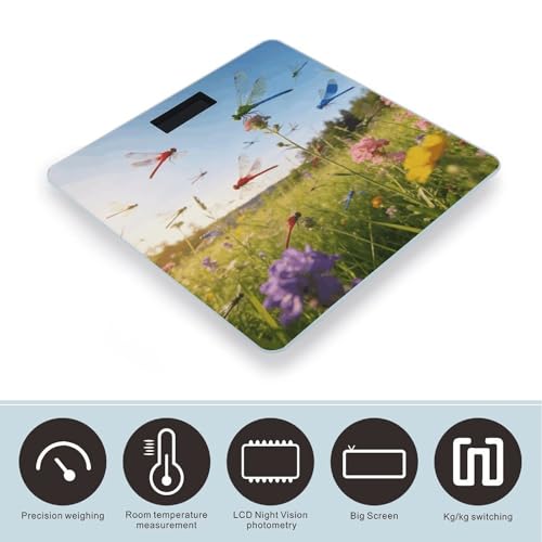 Báscula digital de baño Dragonfly Meadow con sensores de alta precisión miniatura 3