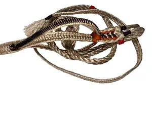 FCBR Custom Bull Rope (9x9) Left Handed Full Leather Bull Riding Length with Knot 14 Feet Bull Riding Rope Left-Hand High Strength |Polypropylene Rope| Rope Knots| Bull Riding Rope