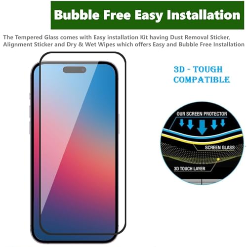 Image of Premium Tempered Glass Screen Protector with Camera Lens Protector for iPhone 15 Pro Max - Ultra-Clear, Anti-Scratch, Easy Installation