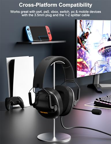 Senzer SG500-BK Surround Sound Pro Gaming Headset With Noise Cancelling Microphone - Soft Memory Foam Padding - Portable Foldable Headphones For Pc, Ps4 thumb #5