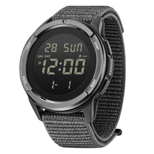 CakCity Digital Watch Military Watches for Men Black Tactical Waterproof Sports Men's Women's Wrist Watch with LED Backlight Stopwatch Nylon Band