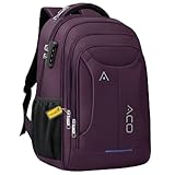 Mochila Bolsa Masculina Feminina Notebook Reforçada Anti Furto Semi Impermeável Escolar Faculdade Trabalho Viagem Resistente Executiva Cabo De Aço Saída Usb SAÍDA Fone DE OUVIDO (ROXA)