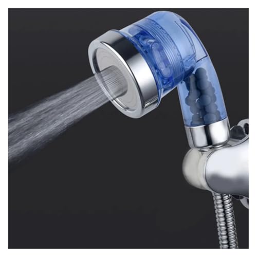 Pommeau de douche économie d'eau à 3 jets réglables embout bleu compact