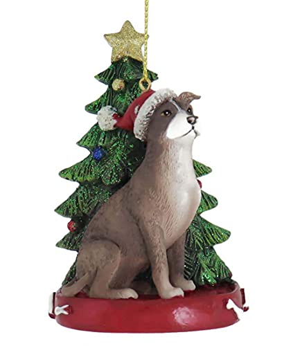 American Pitbull Sitting by Christmas Ornament Pet Dog Animal Decoration C7954PB American Pitbull Sitting by Christmas Ornament Pet Dog Animal Decoration C7954PB