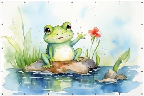 Wallario XXL Outdoor-Poster für Garten oder Balkon Frosch in...