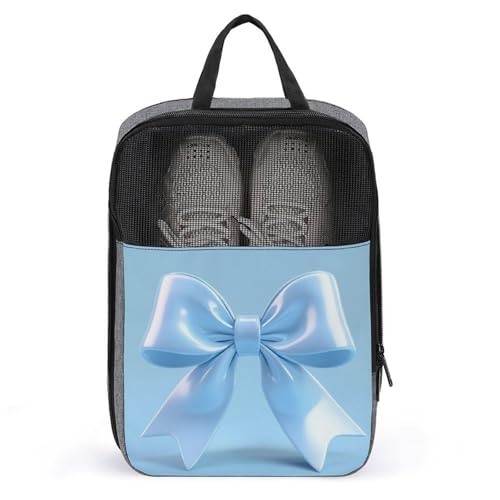 Bolsa de zapatos anti suciedad con lazo 3D azul para evitar manchas en tu maleta de viaje