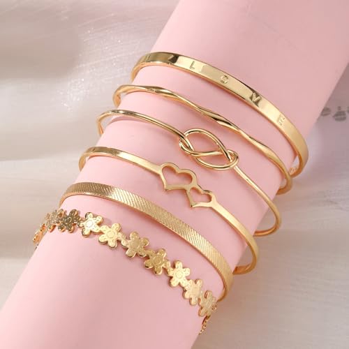Image of Shining Diva Fashion Set of 6 Stylish Gifts Bangle Bracelets for Women and Girls (16898b)