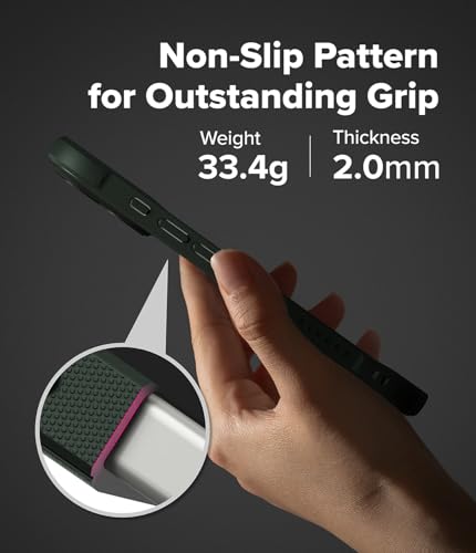 Image of Ringke Onyx Compatible with iPhone 17 Case Back Cover Rugged Flexible Durable Anti-Slip TPU Protection Shockproof - Dark Green